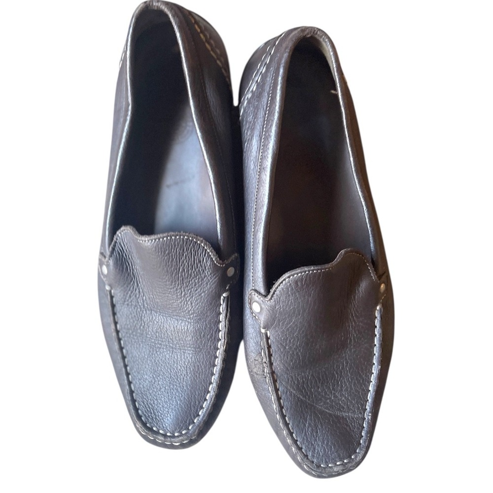 Bally Jasmine Brown Leather Driving Loafers Designer Quiet Luxury 8